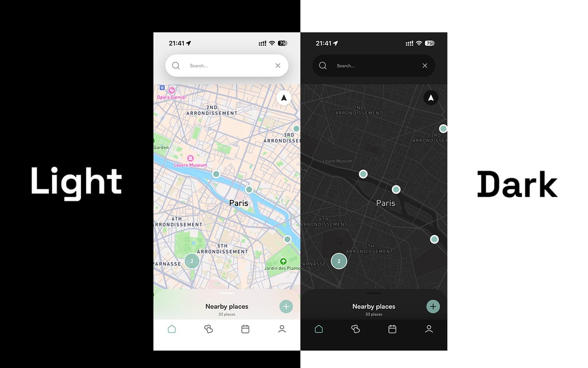 New Home Screen & Dark Mode